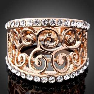 ARINNA Swarovski Crystal r gold GP Fashion Finger Rings  