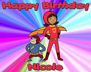 Personalized Word Girl Theme Edible Cake Topper Image  