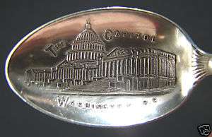 Vintage US CAPITOL WASHINGTON DC Sterling Silver Spoon  