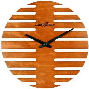   Munich Stained Brown Brown Slat Wall Clock 