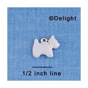   tlf   White Westie Dog   2 Sided   Silver Plated Charm: Home & Kitchen