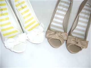 New White PeepToe Bow Platform Dress Heels Shoes pumps  