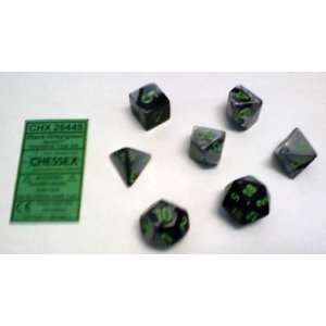  Chessex Dice: Polyhedral 7 Die Gemini Dice Set   Black 