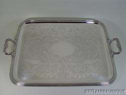 LOVELY 1880 French Christofle LILIES Handled Serving Tray * EARLY 
