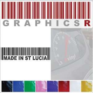 Sticker Decal Graphic   Barcode UPC Pride Patriot Made In Saint Lucia 