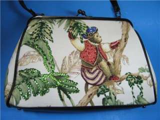 Monkey Purse Womens Handbag Bag Pocket Book Beaded New  