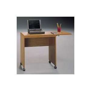  Mobile Drop Leaf Stand with Modesty Panel, Oak Finish 