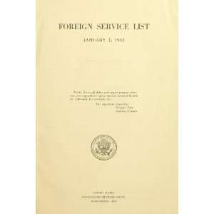  Foreign Service List United States. Dept. Of State Books