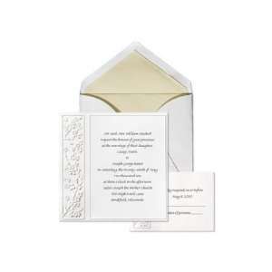    Soft White Floral Panel Wedding Invitation