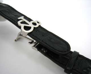 New Jacob & Co. Real Baby Crocodile Skin Watch Band Black 22mm Factory 