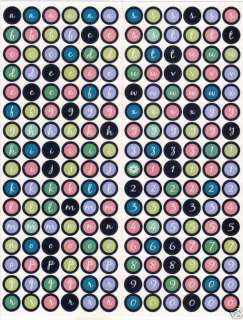 MULTI COLOR Circle Alphabet & Numbers A/F Stickers #1  