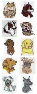 Realistic Dog Heads Machine Embroidery Designs  