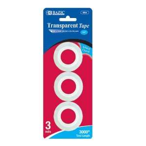   1000 Transparent Tape Refill (3/Pack), Case Pack 12