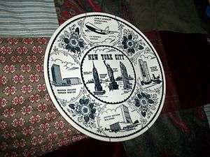 New York City Vintage Collectible Plate w/ Twin Towers World Trade 