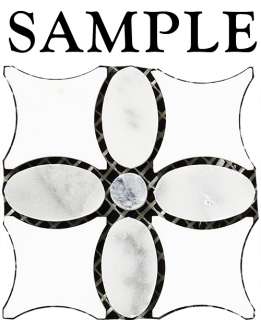   Bathroom Floral Bardiglio Grey Marble White Thassos Mosaic Tile  