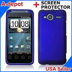 Blue Rubberized Hard Case Cover For HTC Evo Shift 4G  