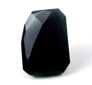 40mm Black Onyx Agate Faceted FreeForm Pendant Bead  