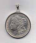 Mens pendant charm silver eagle dollar morgan coin 1921