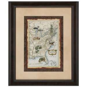  Eastern States Map Framed Art: Home & Kitchen