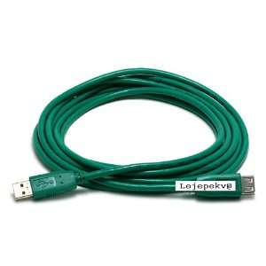 USB 2.0 A Male/A Female, Extension Cable, 28/24 AWG 10ft   Green