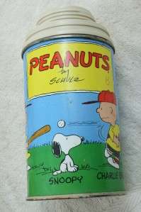 1968 SNOOPY DOME TOP METAL LUNCHBOX PEANUTS THERMOS BRAND  
