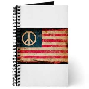   (Diary) with Worn US Flag Peace Symbol on Cover 
