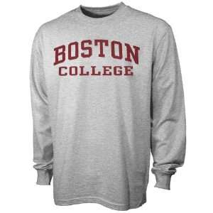 Boston College Eagles Ash Arch Logo Long Sleeve T shirt