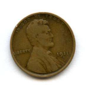 1911 S 1C LINCOLN WHEAT CENT PENNY US COIN ~ F ~  