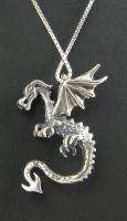 Sterling Silver SWOOPING DRAGON Pendant 18 Chain NEW A Marty Magic 