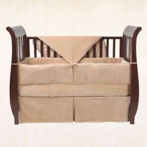  Organic Cotton Velour 4 Piece Crib Bedding Set ( Natural 