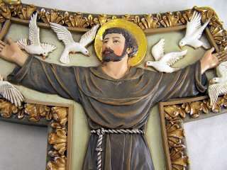 Saint St. Francis Franciscan Tau Wall Cross Jesus Dove  