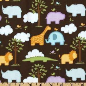   Safari Animals Brown/Multi Fabric By The Yard Arts, Crafts & Sewing