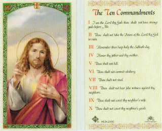 The Ten Commandments Given By God Holy Prayer Card  
