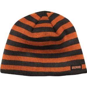 Cleveland Browns Womens Striped Knit Hat:  Sports 