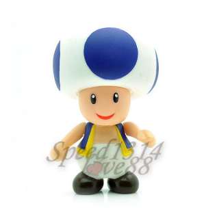 Super Mario Bros BLUE TOAD Figure Toy#MS727  