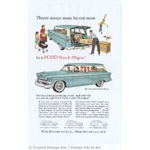  1954 Ford Customline Ranch Wagon Baby Green Vintage Ad 