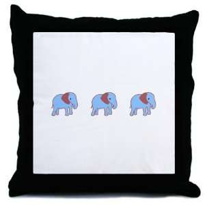  Blue and Brown Elephants Decorative Throw Pillow, 18 