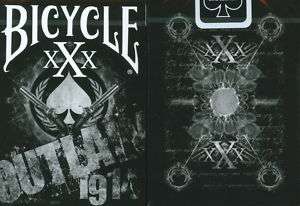 BICYCLE OUTLAW DECK PLAYING CARDS MONOCHROME BACK  