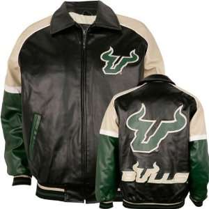 South Florida Bulls Varsity Faux Leather Jacket:  Sports 
