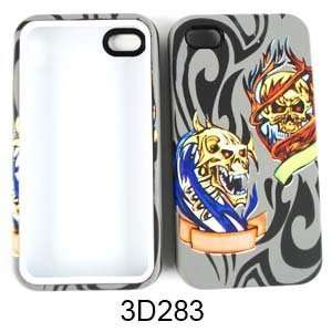  Apple Iphone 4 4S Jelly Case 3D Embossed Two Skulls on 