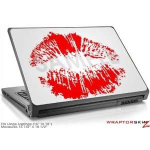  Large Laptop Skin Big Kiss Lips Red on White: Electronics