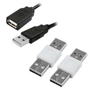  GTMax 6FT USB 2.0 Extension Cable (M/F) + USB 2.0 A Male 