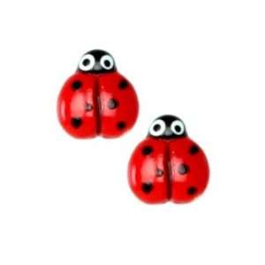  Novelty Button 3/8 Baby Ladybug Red/Black By The Each 