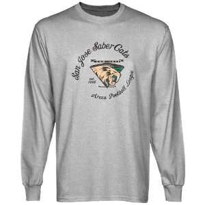 San Jose SaberCats Ash Circle Script Long Sleeve T shirt  
