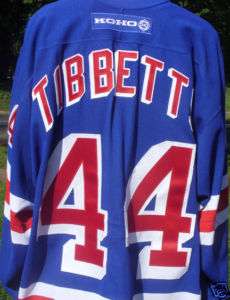BILLY TIBBETTS 44 game worn New York RANGERS NHL jersey  