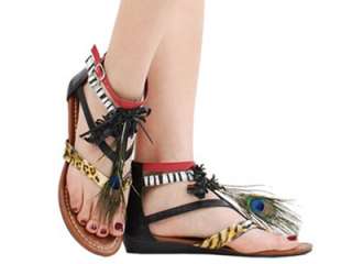   Thongs Sandals Strappy Black Roman Gladiator Ankle T Flats  
