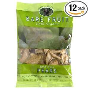 Bare Fruit 100% Organic Bake Dried Pears, DAnjou, 2.2 Ounce Pouches 