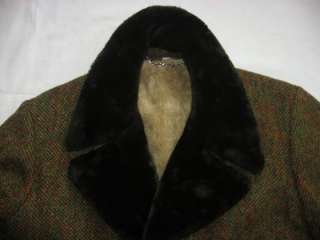 Mens VTG Great Western Faux Fur Collar Coat Jacket 40  