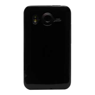 Glossy Piano Black TPU Soft Candy Skin Case Cover for AT&T HTC Inspire 
