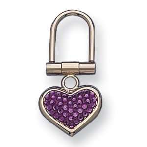  Fuchsia Swarovski Crystal Key Ring Jewelry